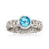 Ross-Simons 1.00 Carat Bezel-Set Swiss Blue Topaz Byzantine Ring in