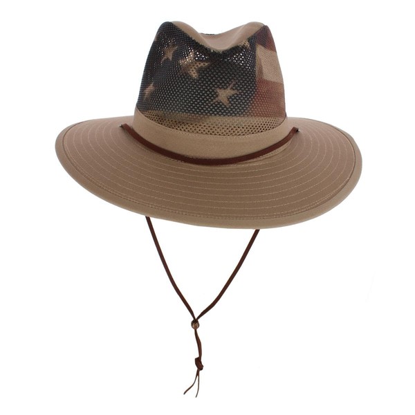Henschel Hats - American Flag Print - Aussie Mesh Breezer
