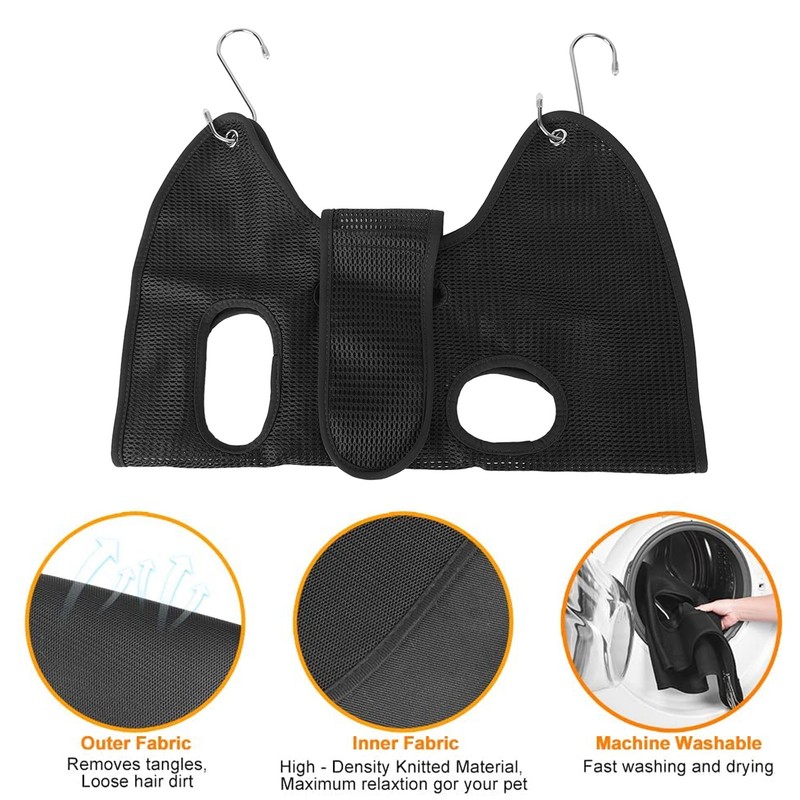 Pet Grooming Hammock Small Animal Sling Black Grooming Hammock Helper