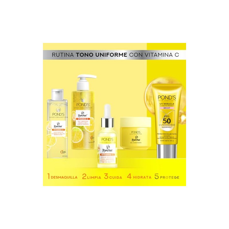 Pond's Kit Anti-Manchas Vitamina C y Protección Solar, 3pzas: Gel