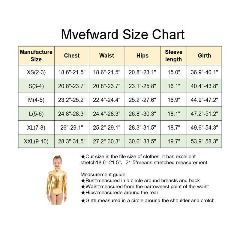 Javly - Body metálico para niñas con cuello alto y