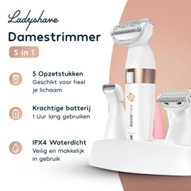 Wellshave 5 in 1 Ladyshaves for Women - Razor Woman - Bikini Trimmer for Women & Ladies