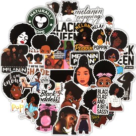 100 Pieces Melanin Poppin Stickers Black Girl Pop Singer Computer Decal for Laptop Water Bottles Skateboard Graffiti Patches, Trendy Waterproof Vinyl Stickers for Teens (Stylish)