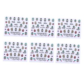 Healvian 12 Sheets Easter Egg Chicken Nail Decals Glitter Powder Nail Art Stickers DIY Easter Stencils Set (ble1058d)