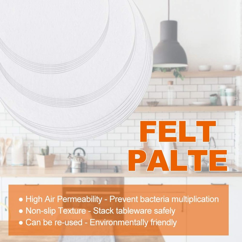 FIGFYOU 30 Pcs Felt Plate Dividers, Felt Plate Separators Dinner