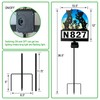 Solar House Numbers Garden Stake,YY Gardenia Address Signs for Houses,Metal