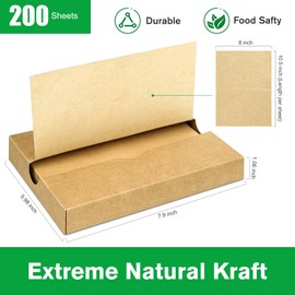 EcoDispose EcoDispose Precut POP UP Deli Paper Sheet Pack of 200, Interfolded Heavy Paper for Food Wrap and Serving (8" x 10-1/2", Kraft