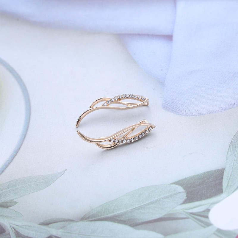 Allereyae Boho Wing Ear Climber Earrings Hollow Angel Wing Stud