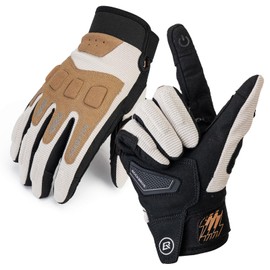 ROCKBROS Motorcycle Gloves, Spring and Summer, Bike Gloves, Protector, Smartphone Compatible, Mesh, Breathable, Shockproof, Anti-Slip, Bike Gloves, For Cycling, Outdoor, Motorcycle, Racing, Off-Road