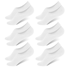 WHISPER DEER No Show Low Cut Socks Men - Invisible Casual Cotton Loafer Socks With Non-Slip Grip (3/6/12 Packs)