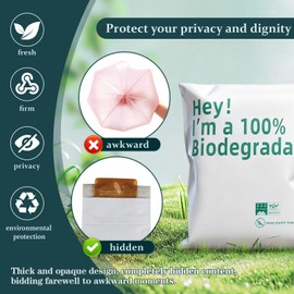 ZXMOBY 100 Pcs Biodegradable Disposable For Ostomy Pouch Bags,7.87 x 13.78 Inches Compostable Bags Prevent Odours Leakage Colostomy Supplies Anti Peeping Disposal Sacks for Colostomy Waste Bags
