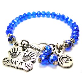 ChubbyChicoCharms Chalk It Up Splash of Color Crystal Bracelet in Sapphire Blue, 2.5"