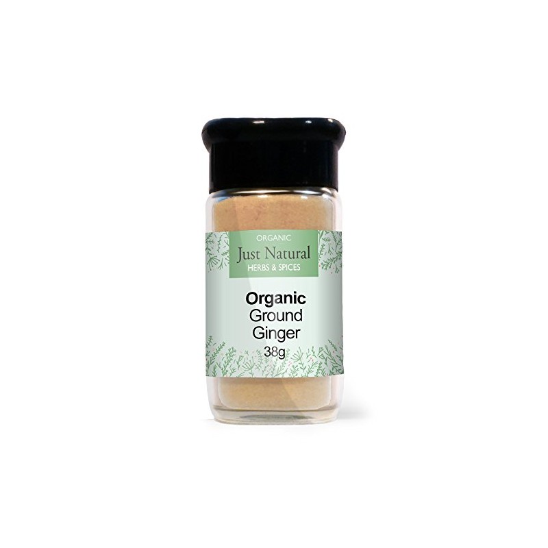 Just Natural Organic Ground Ginger 38g Glass Jar
