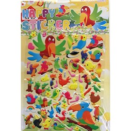 by soljo 3D Bird parakeet parrot chicks nest cute colorful sticker decal 1 sheet Dimensions: 25 cm x 20 cm Scrappingbook Kids Craft