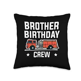 Fire Department Fire Extinguisher Design Idea Brother Birthday Crew Firefighter Fire Truck Throw Pillow, 16x16, Multicolor