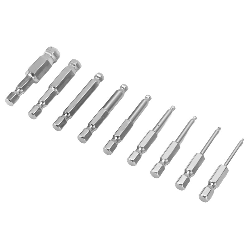 9pcs Hex Screwdriver Bit Set Rustproof S2 Steel Magnetic Ball