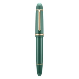 Jinhao X159 Dark Green Acrylic Fountain Pen, Size 8 Medium Nib Gold Trim Classic Design Smooth Writing Pen with Converter