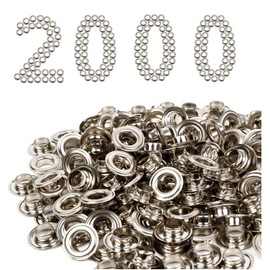 Emoshayoga 12 mm Eyelet Set, 1000 Pieces Grommet Eyelets and 1000 Pieces Eyelet Washers for Tarpaulins Fabrics Canvas Curtains and Banners (Silver)