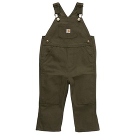 Carhartt Boys Loose Fit Canvas Bib Overall, Olive Green, 9 Months