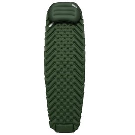 QEZER Ultraleichte Isomatte mit separatem Kissen, nur 500 g, leichte und kompakte Isomatte für Outdoor-Rucksackreisen, Wandern und Reisen (Grün)