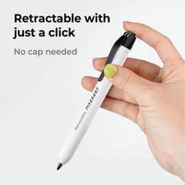 Celepen Click Retractable Markers, 16pcs Fine Point Marker Pens Clickable Black Markers Pens, Low Odor Marker Back to School Supplies Set, Smudge Free Markers Office Supplies for School, Office, Home