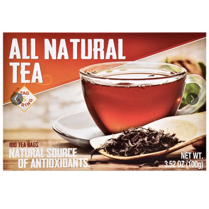Greenbrier International All Natural Tea, 100 Tagless Tea Bags- 100%