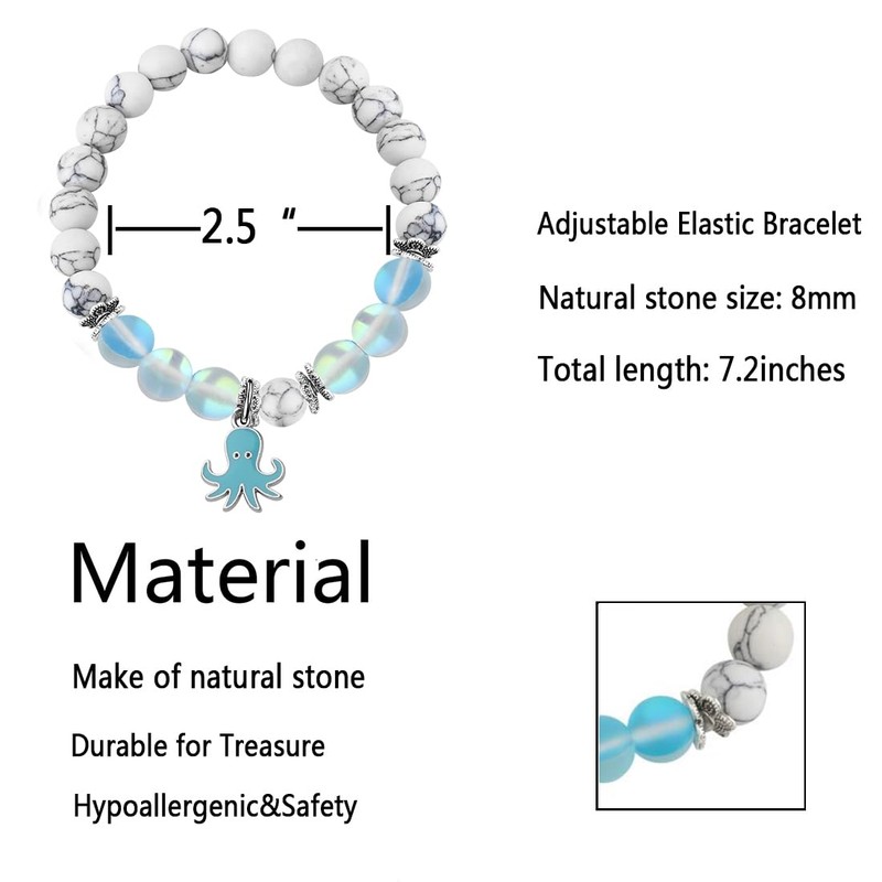 FUSTMW Octopus Themed Bracelet, Large, Copper, No Gemstone