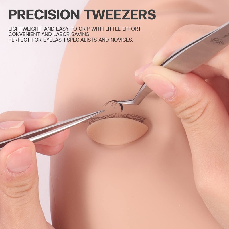 Pretty memory Pointed Tweezers for Eyelash Extensions, Stainless Steel Precision