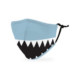 WEDDINGSTAR 3-Ply Kid's Washable Cloth Face Mask Reusable and Adjustable with Filter Pocket - Shark Tooth