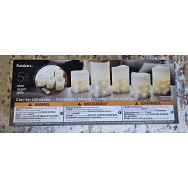 Fusion Fairy Light Multifunction Remote Control LED Candles, Gold ,Silver 5Count - Silver