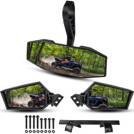 SAUTVS Center Convex Rearview Mirror and Adjustable Folding Side Rear View Mirrors Kit for Polaris RZR XP XP4 1000 Turbo S 4 1000 900 2014-2023 Accessories (Replace #2881198, #2881540)