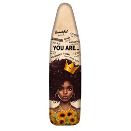 Dudietry Ironing Board Cover Standard Size 15"x54", Thick Padding with Elastic Edge African American Afro Black Girl