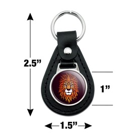 GRAPHICS & MORE Black Leather Lion Religious King Crown Bible Christian Keychain