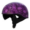 Milwaukee Leather Hot Leathers HLD1039 Gloss Black Purple Skull Bouquet