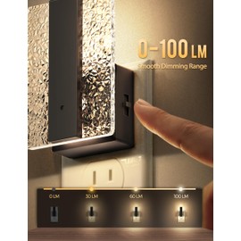 DORESshop LED Night Lights Plug Into Wall, Decorative Night Light with Dusk-to-Dawn Sensor, Dimmable Nightlights, Adjustable Brightness Night-Lights for Bathroom, Hallway, Bedroom,Stairway, 1 Count