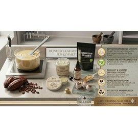 Organic Cocoa Butter for Cosmetics - 100% Pure & Natural - Ideal for DIY Creams, Lip Balm & Skin Care