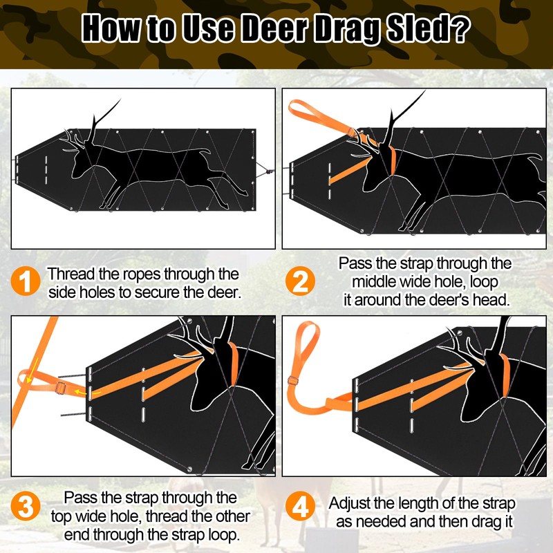WinnerWhy 6 pcs Deer Drag Sled Game Glide Deer sleds