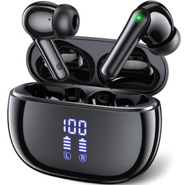 Wireless Earbuds, Eumspo Bluetooth Earbuds Touch Control Ear Buds 5.3 Hi-Fi Stereo with ENC Noise Cancelling Mic, Bluetooth Headphones IPX7 Waterproof in Ear Wireless Headphones with LED Power Display
