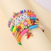 Holiday Heishi Surfer Bracelet Set for Women Men Rainbow Happy