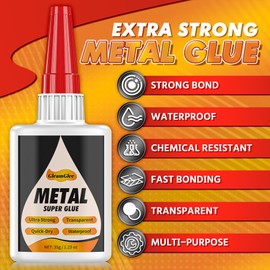 Super Glue for Metal and Stainless Steel 35g - Ultra Strong, Heavy Duty Waterproof, Heat Resistant, Quick-Dry, Clear Glue for Strong Bonding Between Metals, Other Materials, Jewelry Making