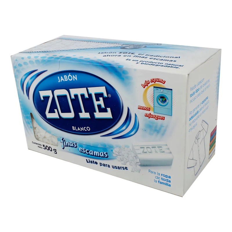 Jabón Lavandería Escamas Zote Blanco 500g