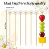 50Pcs Daisy Cocktail Picks 12cm Flower Cocktail Toothpicks Bamboo Daisy