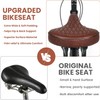 LEWEE Cruiser Brown Bike Seat, Extra Wide Bicycle Saddle Cushion,