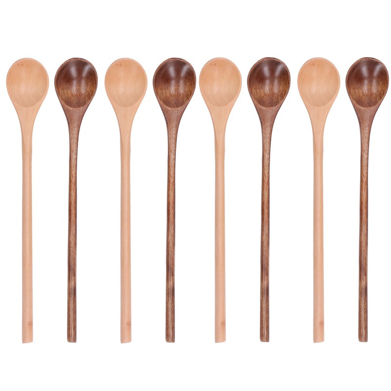 8 Pcs Wooden Spoon Beech Wood Safe Environmentally Friendly Wooden