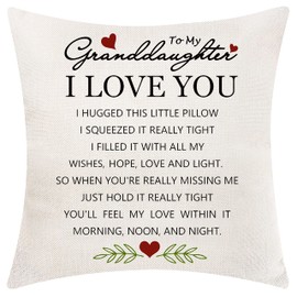 AOCASO Granddaughter Presents Gifts from Grandmother & Grandfather - Cushion Cover & Pillowcase - Granddaughter Birthday Gifts