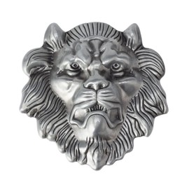 Lion Belt Buckle for Men, Norse Viking Lion Head Belt Buckle, Punk Lion Animal Belt Buckle, Western Cowboy Belt Buckle, Best Man Belt Buckle, Silver Wedding Belt Buckle (Silver)