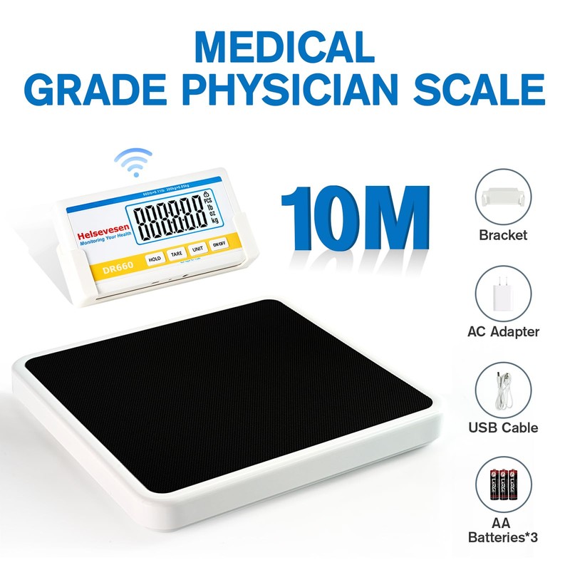 Helsevesen Medical Scale, Wireless Display 660 lb Bariatric Body Weight