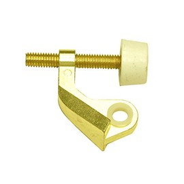 Better Home Products Extra Protection Hinge Pin Door Stopper - Adjustable Heavy Duty Hinge Pin Door Stop with Rubber - Brushed Polished Brass