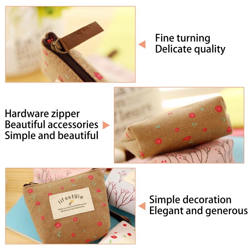 12 Pcs Canvas Coin Purse, Mini Change Purse Coin Pouch,