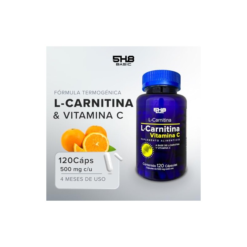 L-Carnitina con Vitamina C Energía, Rendimiento y Definición 5H8 NUTRITION